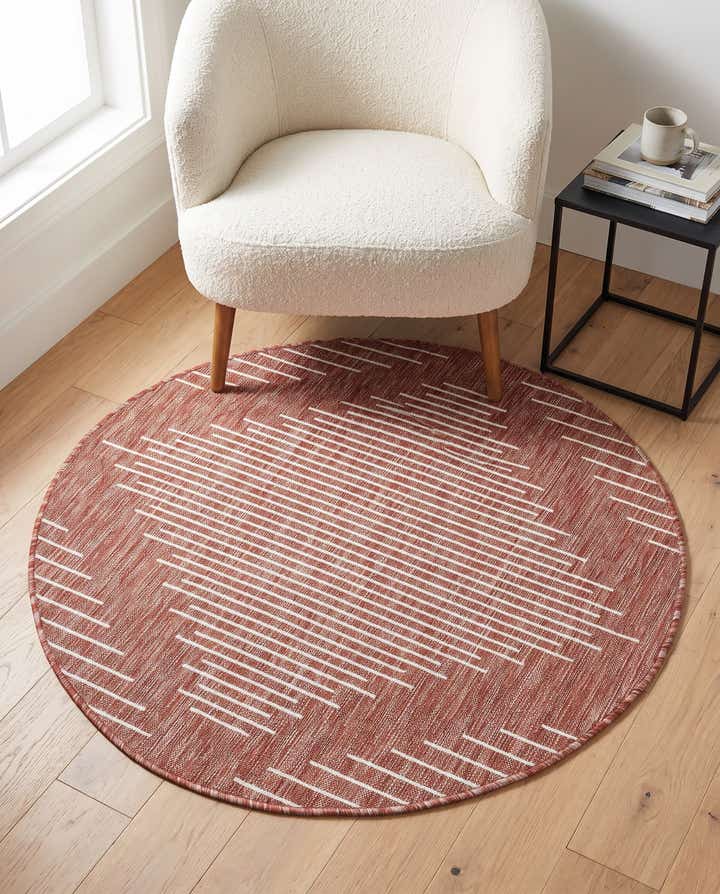 4' x 4' Easy-Clean Modern Indoor / Outdoor Round Rug