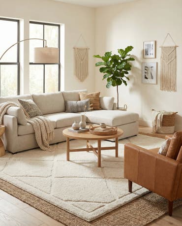  7' 10 x 7' 10 Lattice Shag Square Rug