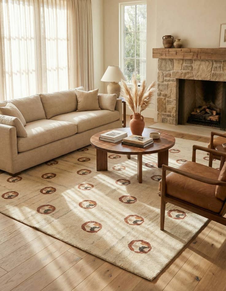 Detail image of  6' 8 x 8' 1  Hand Knotted Tibet Wool Rug