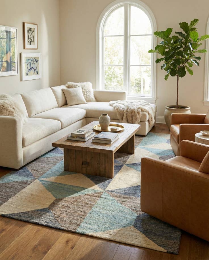 Detail image of 6' 6 x 10' Hand Knotted Darya Wool Rug