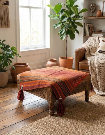 3' 2 x 3' 10 Hand Woven Kilim Maymana Wool Square Rug