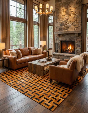 8' x 9' 11 Cowhide - Patchwork Rug