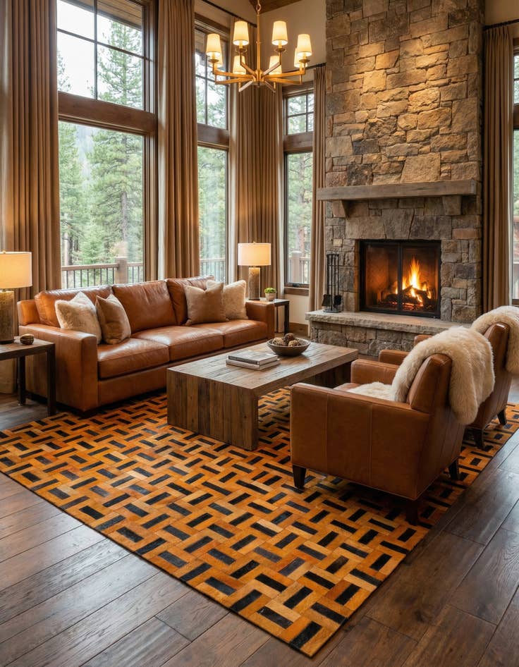 Detail image of  8' x 9' 11 Cowhide - Patchwork Rug