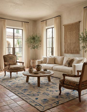 6' 4 x 9' 5 Hand Woven Kilim Suzani Wool Rug