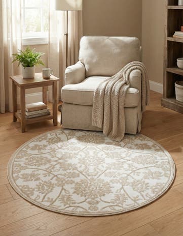 Snow White Nepal Round Rug