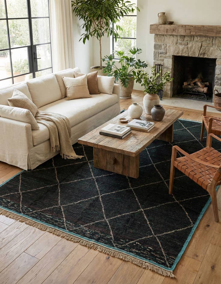 Detail image of 8' 3 x 10' 8  Hand Knotted Moroccan Wool Rug