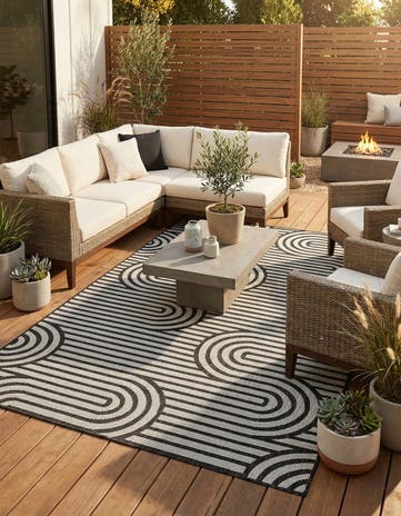 5' 3 x 8' Easy-Clean Modern Indoor / Outdoor Rug