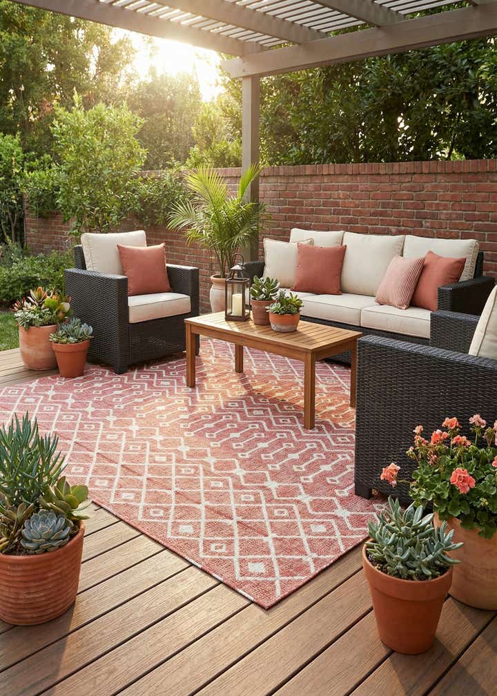 7' x 10' Easy-Clean Trellis Indoor / Outdoor Rug