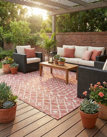 7' x 10' Easy-Clean Lattice Indoor / Outdoor Rug