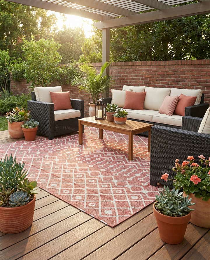 7' x 10' Easy-Clean Lattice Indoor / Outdoor Rug
