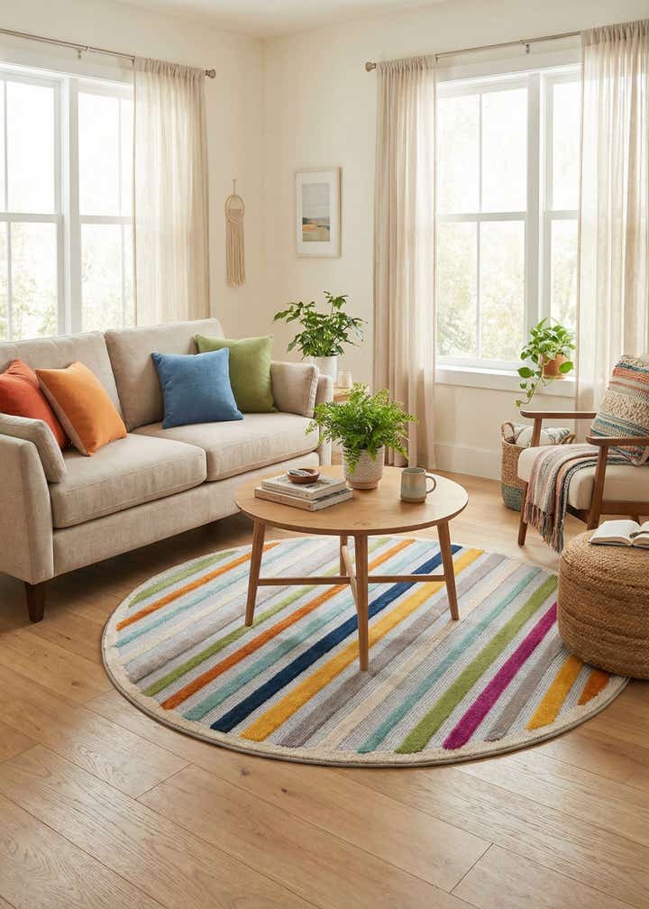 5' 3 x 5' 3 Easy-Clean Aruba Indoor / Outdoor Round Rug