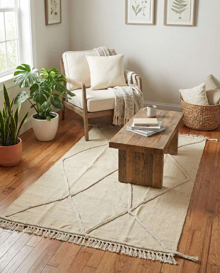 3' 3 x 5' Hand Knotted Moroccan Wool Rug