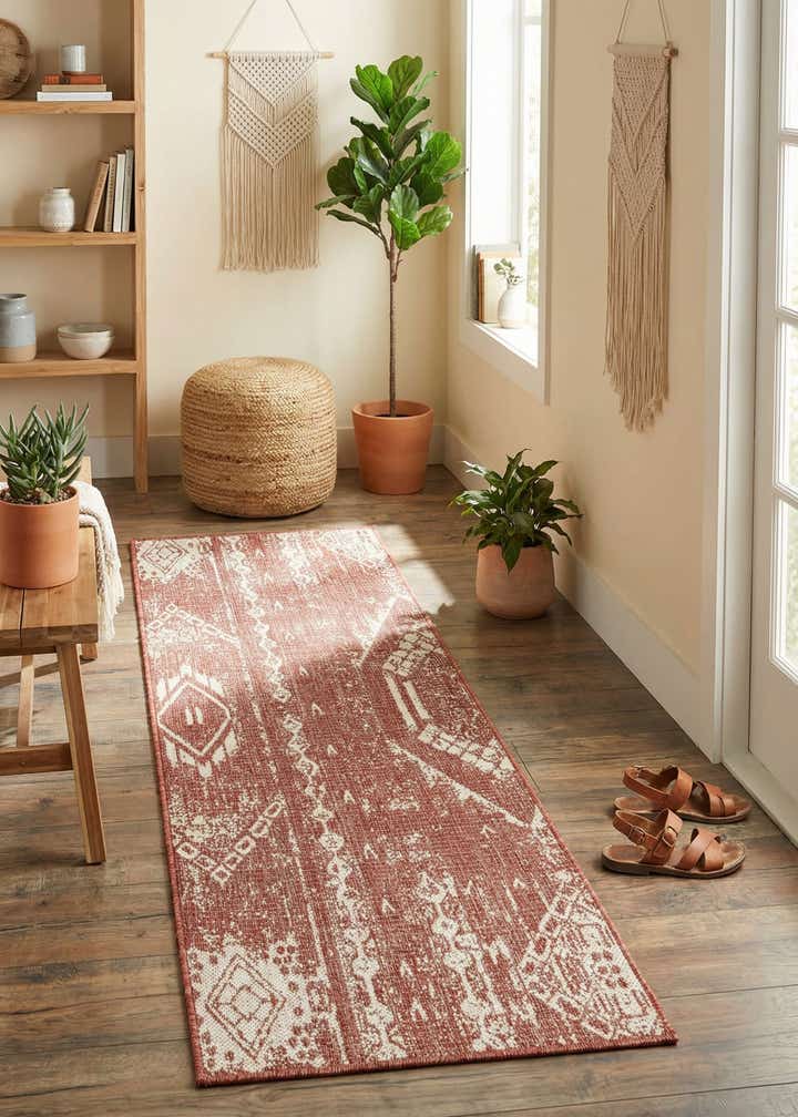 2' x 5' 3 Easy-Clean Bohemian Indoor / Outdoor Runner Rug