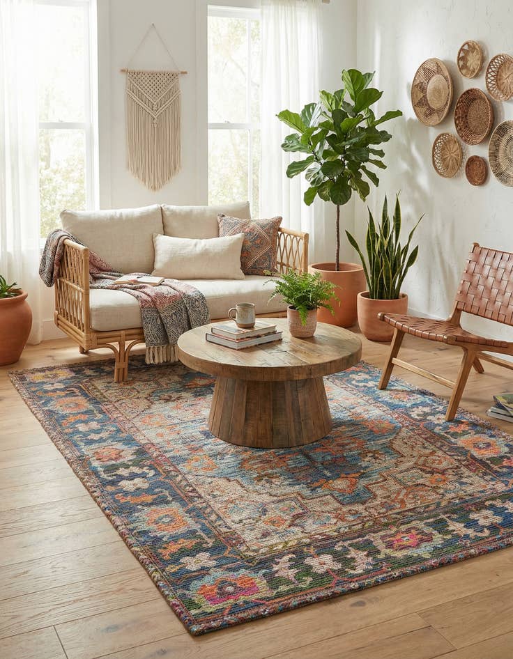 Detail image of 5' 1 x 8'  Hand Woven Chenille Jute Rug