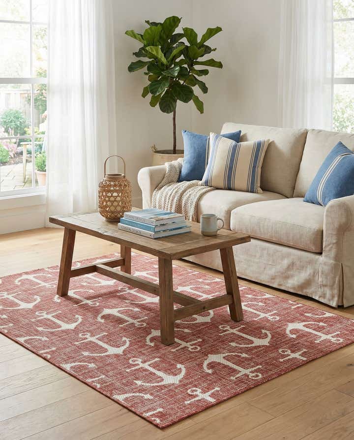 4' x 6' Easy-Clean Coastal Indoor / Outdoor Rug