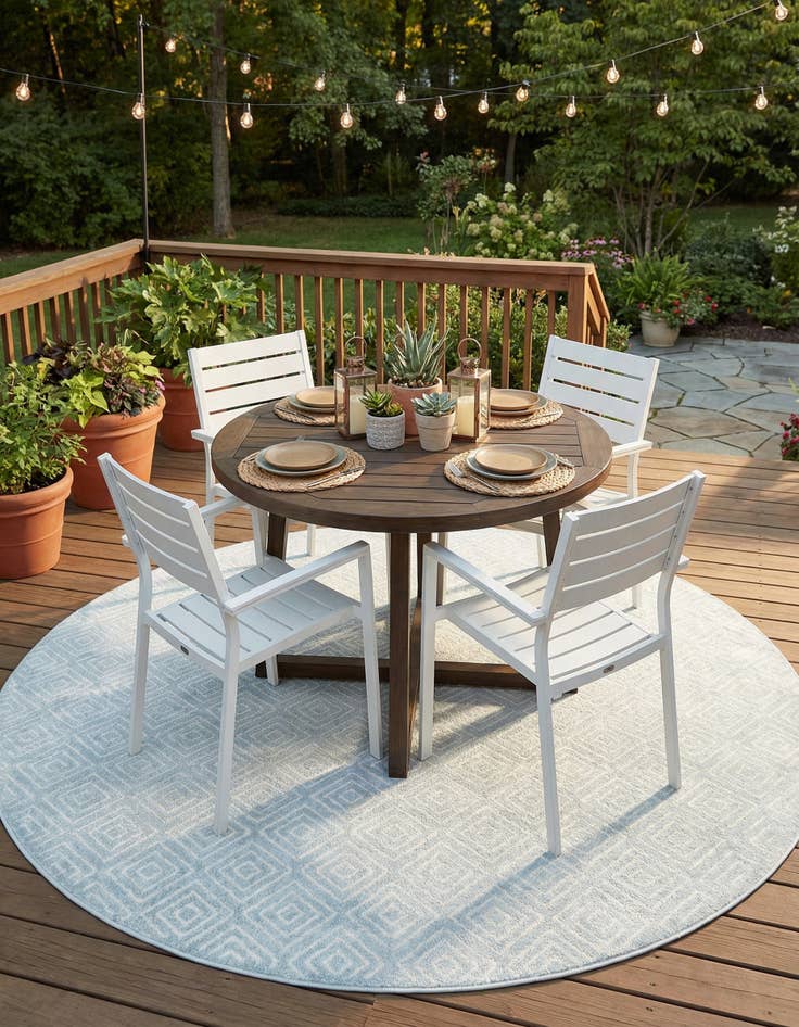 Detail image of 10' x 10'  Washable Sabrina Soto Indoor / Outdoor Round Rug