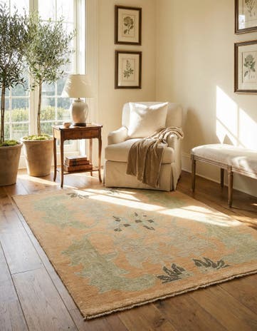 4' 3 x 5' 8 Hand Knotted Oushak Wool Rug