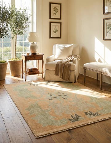 4' 3 x 5' 8 Hand Knotted Oushak Wool Rug