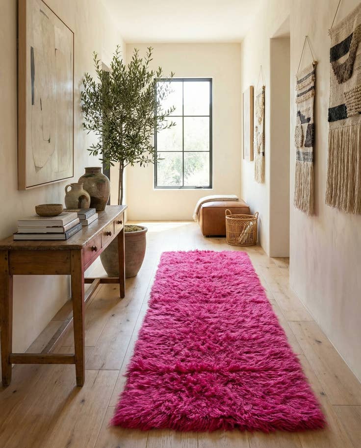 Detail image of 2' 5 x 11' 3 Hand Knotted Moroccan Wool Runner Rug