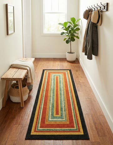 2' x 6' Easy-Clean Modern Indoor / Outdoor Runner Rug