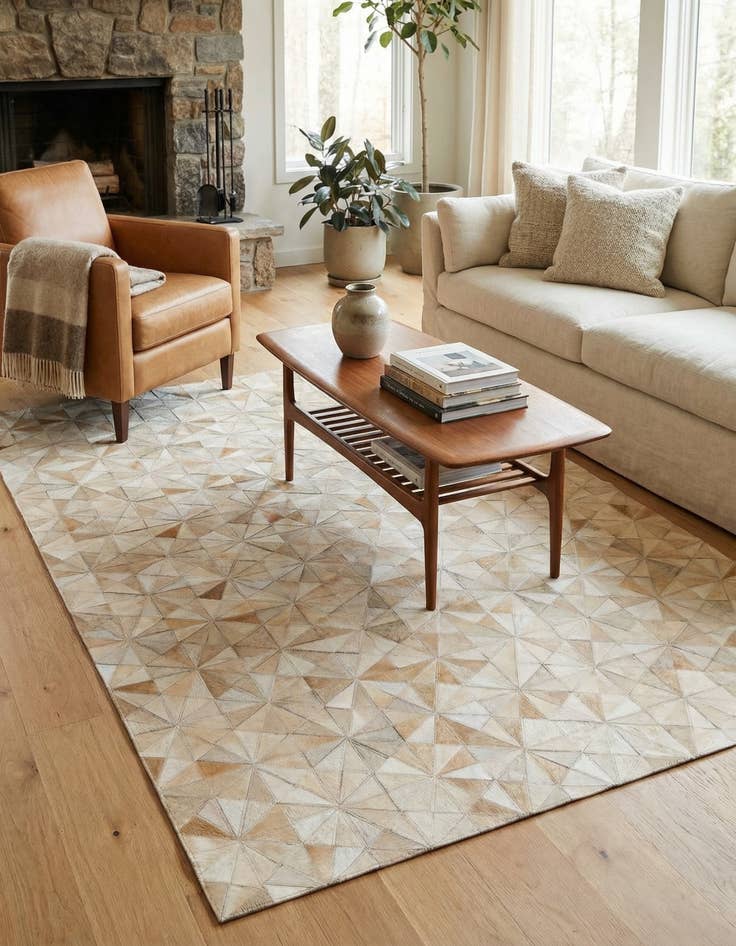 Detail image of 4' x 6' Cowhide Stocks Rug