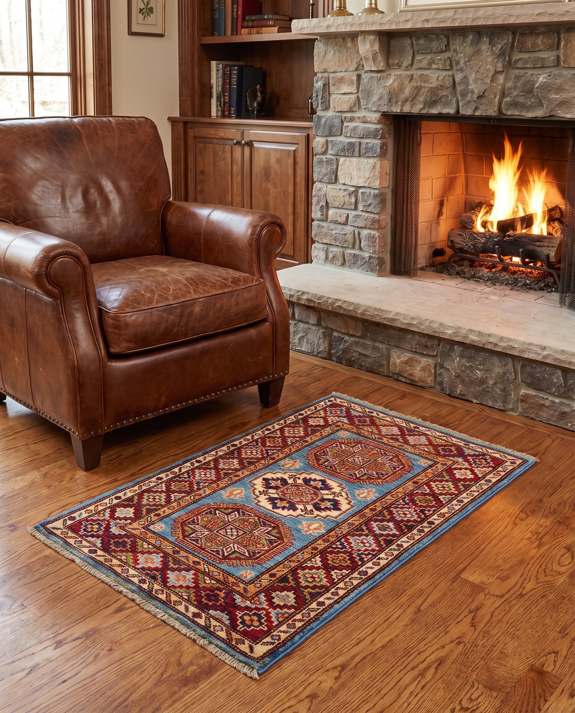 2' x 3' Hand Knotted Kazak Rug