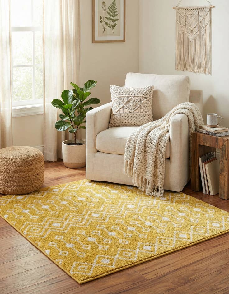 Detail image of 3' 3 x 3' 3 Moroccan Trellis Square Rug