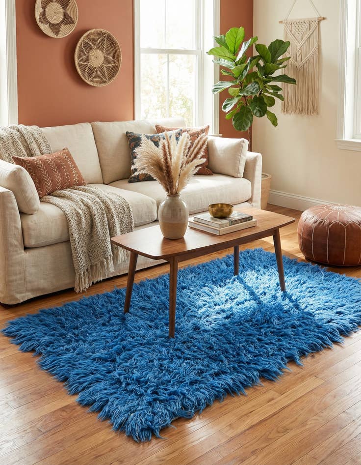 Detail image of  2' 6 x 4' 6  Hand Knotted Moroccan Wool Rug