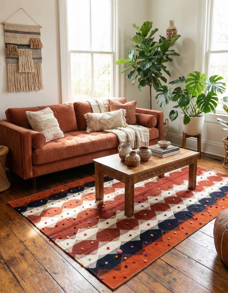 Detail image of  4' 4 x 6' 5 Jajim Rug