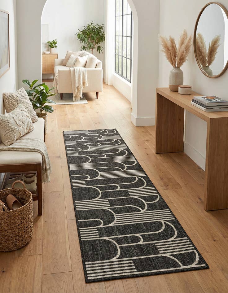 Detail image of 2' x 8'  Washable Modern Indoor / Outdoor Runner Rug