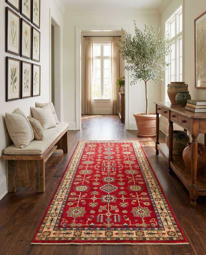 4' x 10' Hand Knotted Kazak Runner Rug