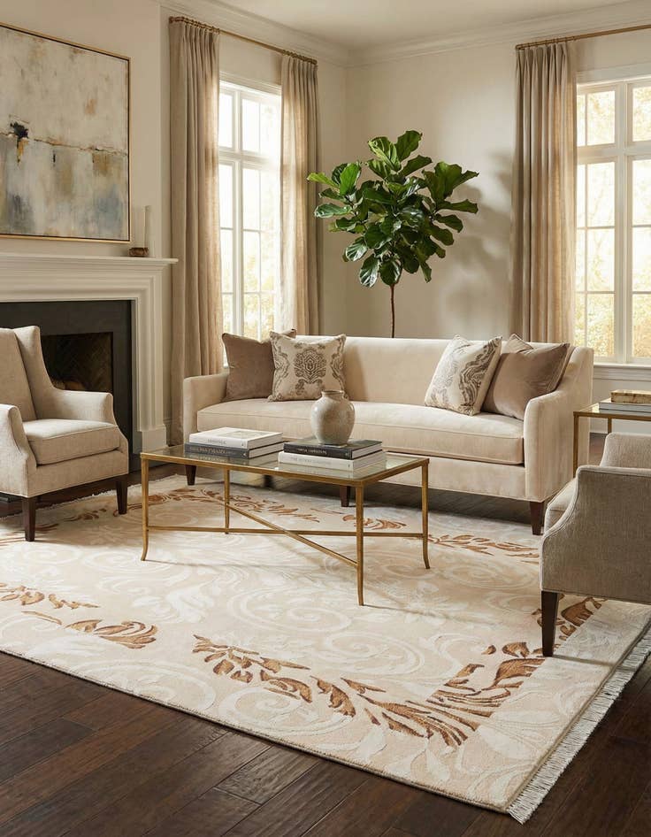 Detail image of 5' 9 x 8'  Hand Knotted Darya Wool Rug