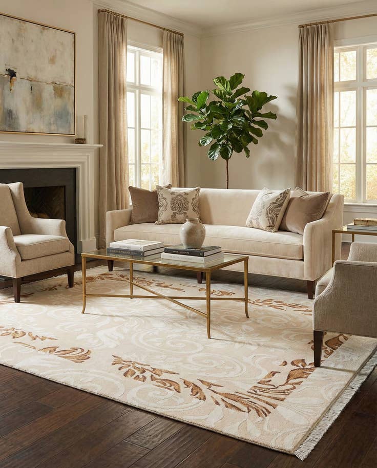 Detail image of 5' 9 x 8' Hand Knotted Darya Wool Rug