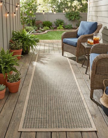 2' 7 x 12' Easy-Clean Border Indoor / Outdoor Runner Rug