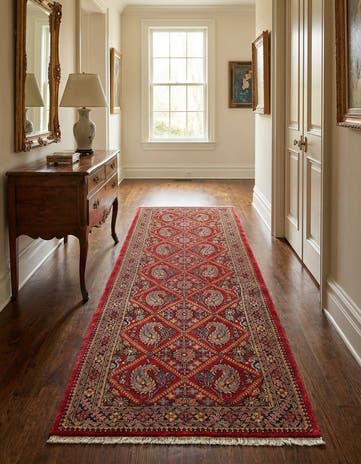 2' 4 x 6' 5 Hand Knotted Qom Persian Runner Rug