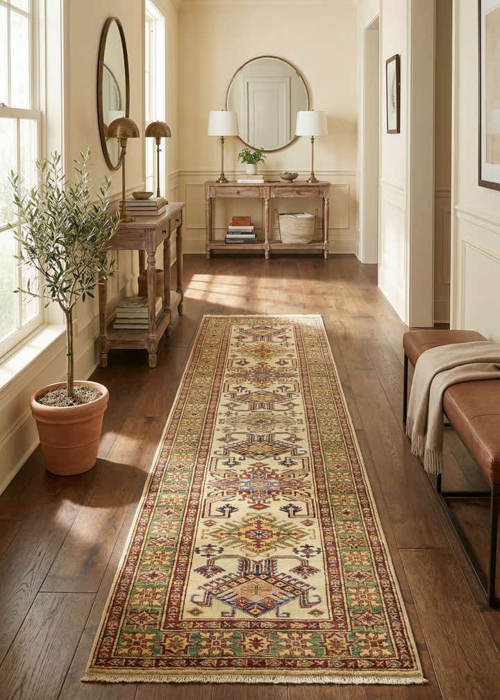 2' 7 x 9' 9 Hand Knotted Kazak Oriental Runner Rug