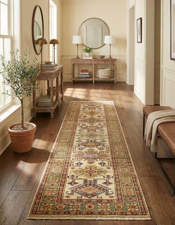 2' 7 x 9' 9 Hand Knotted Kazak Oriental Runner Rug