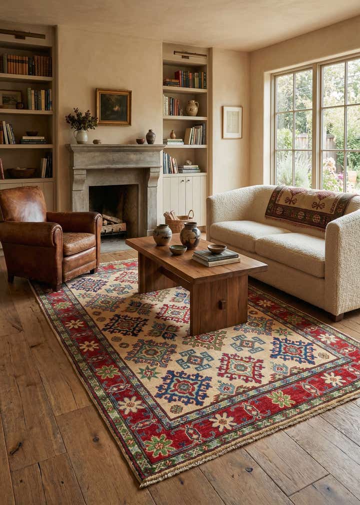 3' 9 x 6' Hand Knotted Kazak Rug