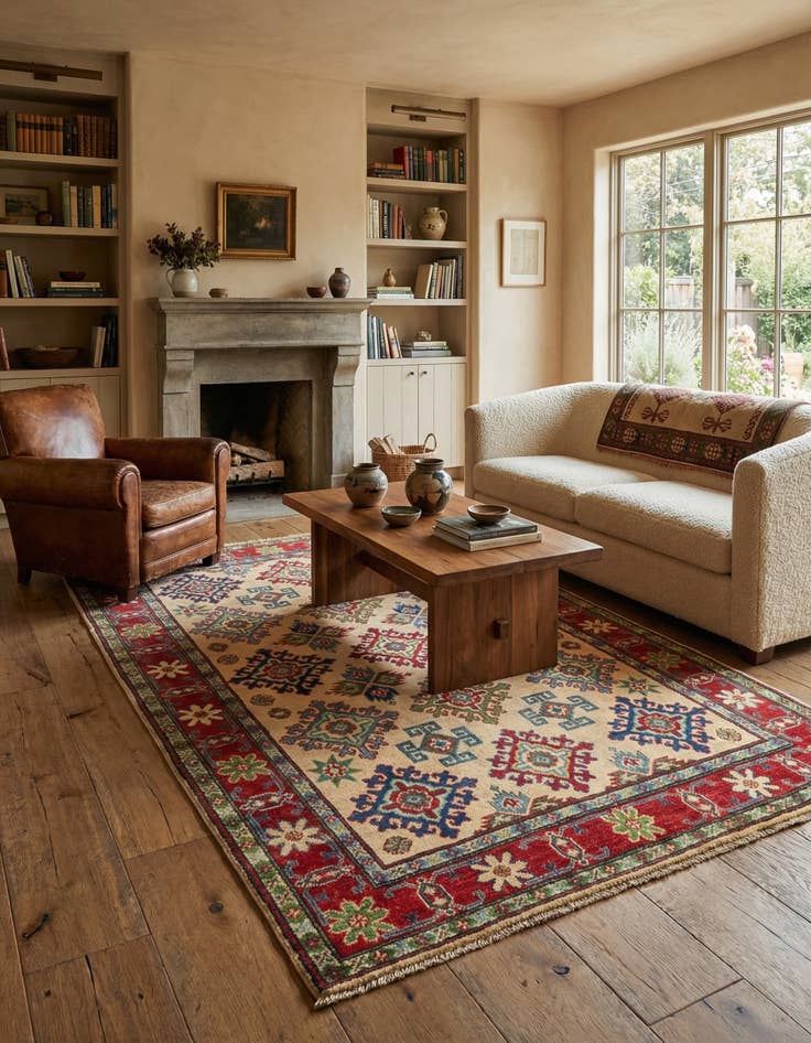 Detail image of 3' 9 x 6' Hand Knotted Kazak Rug