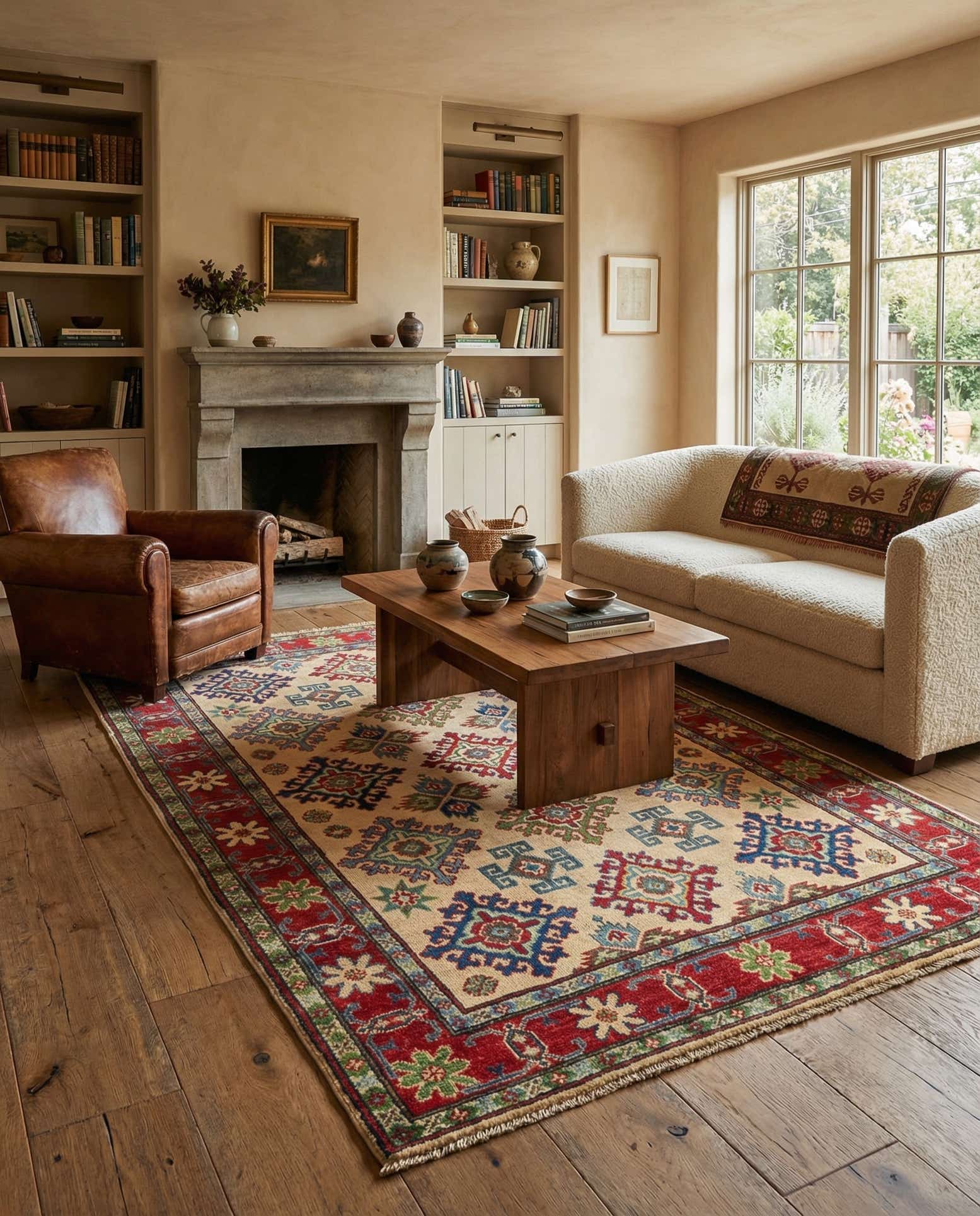 3' 9 x 6' Hand Knotted Kazak Rug