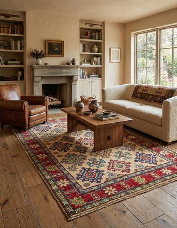 3' 9 x 6' Hand Knotted Kazak Rug