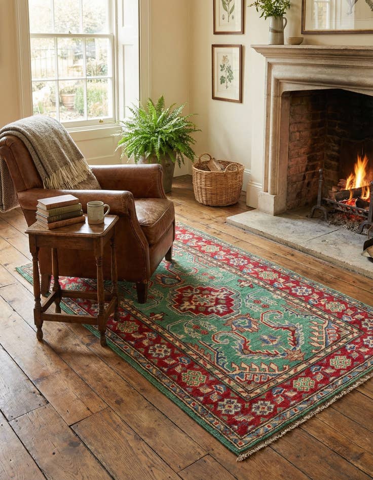 Detail image of 2' 7 x 4' 1  Hand Knotted Kazak Rug