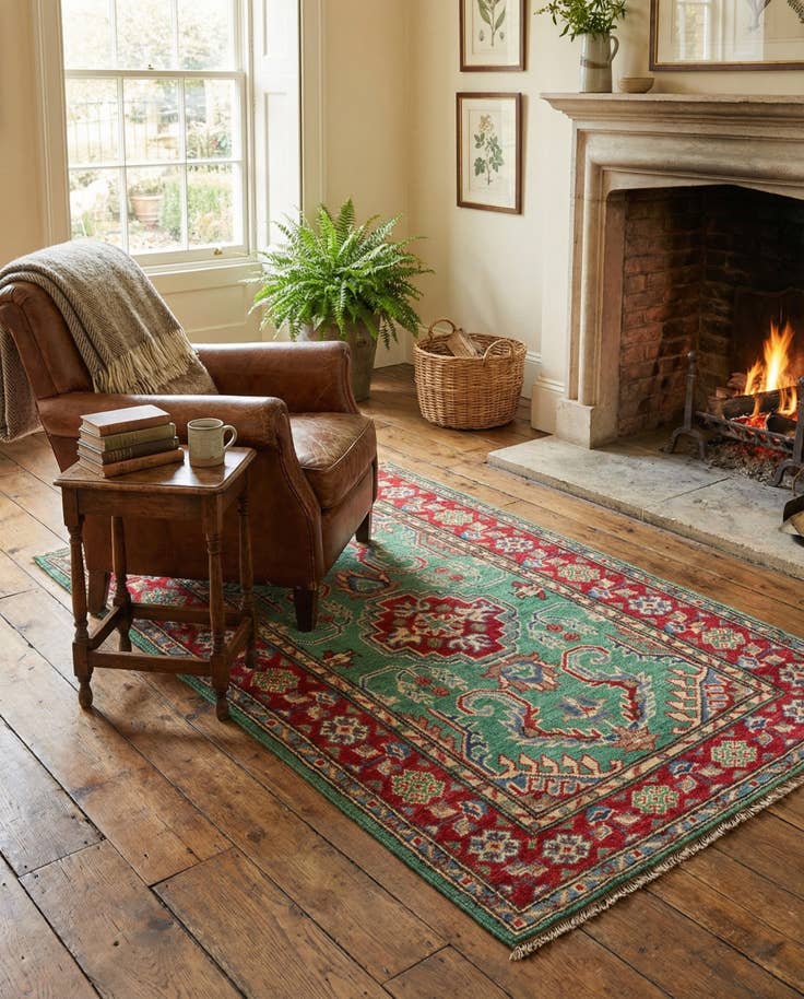 Detail image of 2' 7 x 4' 1 Hand Knotted Kazak Rug