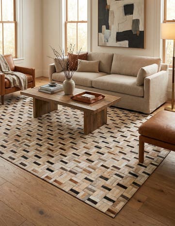 5' 1 x 8' Cowhide Stocks Rug