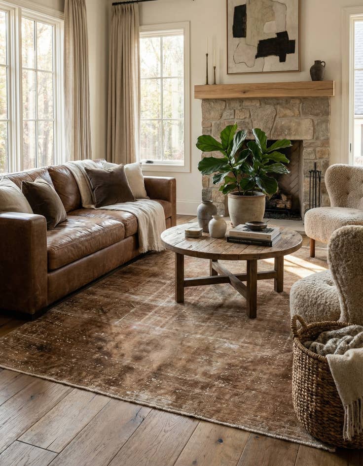 Detail image of  4' 10 x 6' 10  Hand Knotted Ultra Vintage Persian Wool Rug