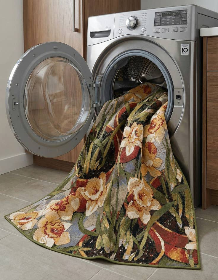 Detail image of  5' x 7'  Washable Botanical Indoor / Outdoor Rug