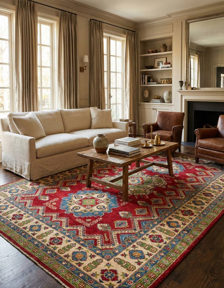 Detail image of 6' 8 x 9' 10  Hand Knotted Kazak Rug