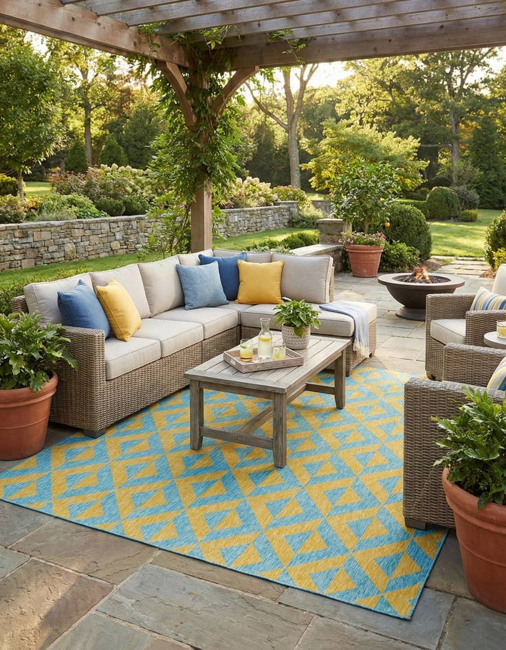 Detail image of  10' 8 x 10' 8  Washable Jill Zarin Napa Indoor / Outdoor Square Rug