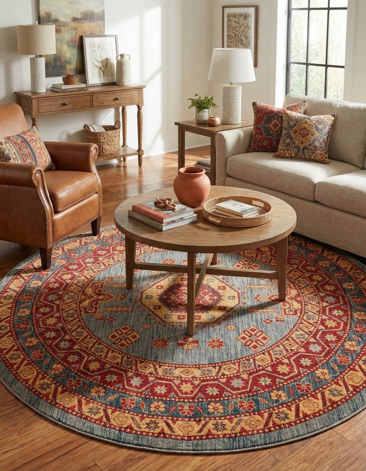 Detail image of 8' x 8' Serapi Round Rug