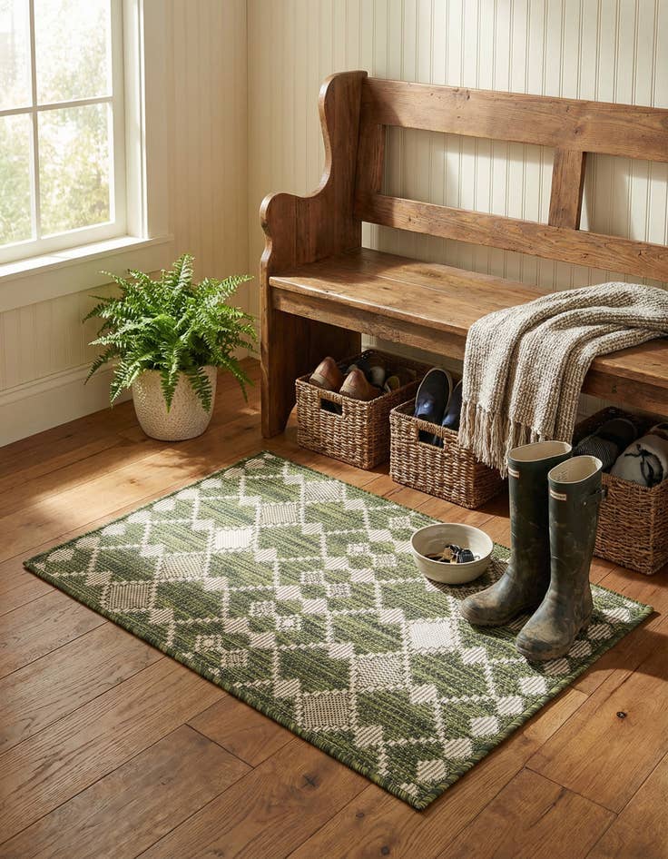 Detail image of 2' x 3'  Washable Trellis Indoor / Outdoor Rug